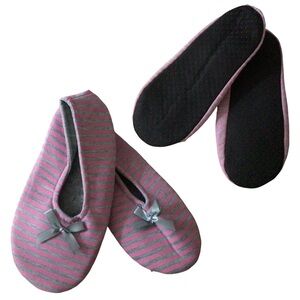 Striped🦋Pink and Gray Women's Slippers